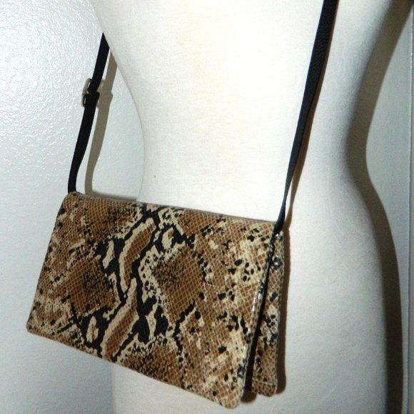 Ann Taylor Python Embossed Clutch/Crossbody - Picture 1 of 15